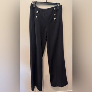 Vivienne Tam Navy Button-Detail Trouser Womens Size 2